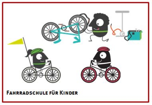 Graphik Fahrradschule für Kinder