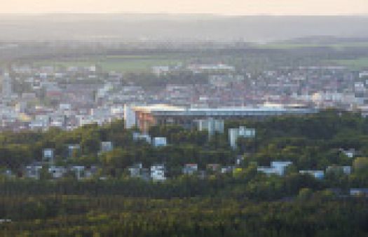 View from the 'Humbergturm' to the city. In the front you could see the Fritz-Walter Stadium. © view - die agentur 