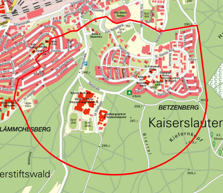 Evakuierungsgebiet © Stadt Kaiserslautern