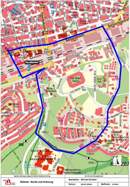 Glasverbotszone © Stadt Kaiserslautern