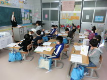 Blick in eine provisorische Grundschule in Kamaishi © Stadt Kaiserslautern