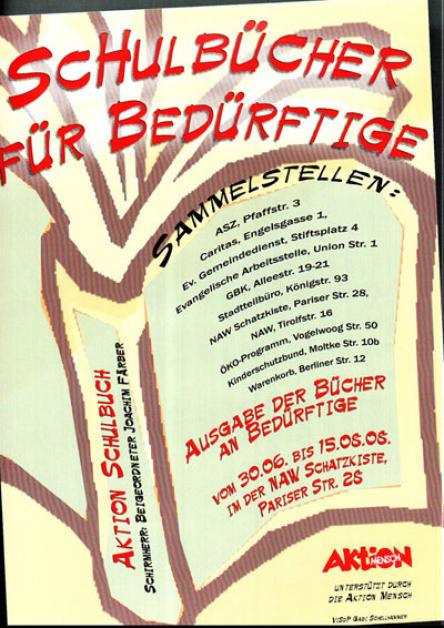 Flyer zur Aktion mit einer Liste der Sammelstellen