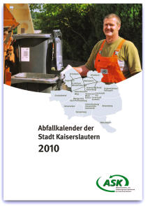 Deckblatt Abfallkalender 2010