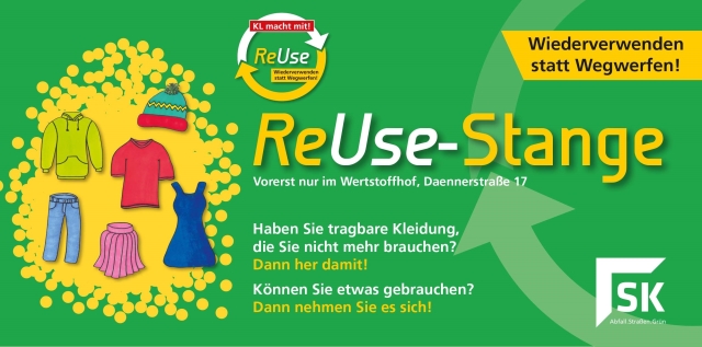 Das Bild zeigt ein Plakat zur ReUse-Stange  © Stadtbildpflege Kaiserslautern