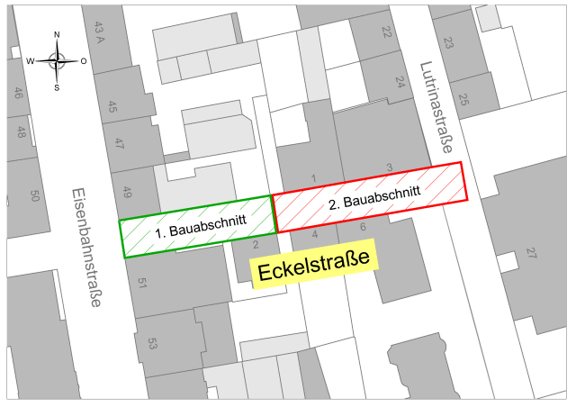 Lageplan des Gebiets Eckelstraße © Stadt Kaiserslautern