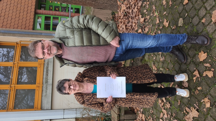 Foto: Heike Fiebig mit Schulreferatsleiter Wolfgang Ernst. © Stadt Kaiserslautern