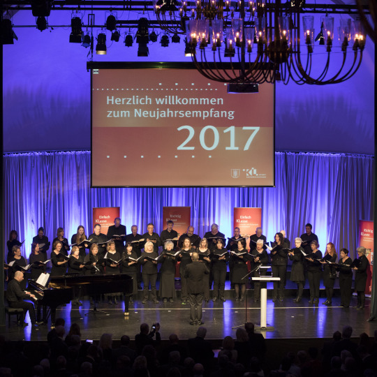 Der Rheinland-Pfalz International Choir umrahmte die Veranstaltung musikalisch.