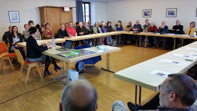 Elisabeth Kotthaus gab gestern in der Stadtmission Einblicke in die europäische Flüchtlingspolitik. © Stadt Kaiserslautern