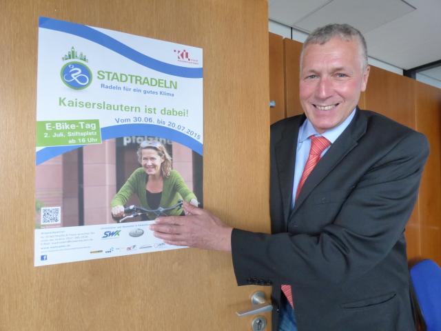 Beigeordneter Peter Kiefer freut sich wieder auf die Aktion Stadtradeln vom 30. Juni bis 20. Juli 2015 © Stadt Kaiserslautern