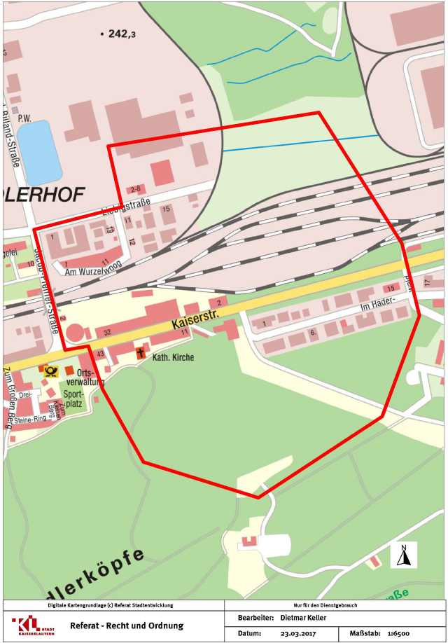 Lageplan Evakuierung 26.03.2017 © Stadt Kaiserslautern