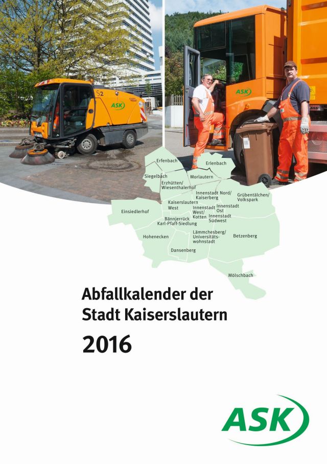 Titelblatt Abfallkalender 2016 © ASK