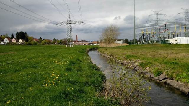 In diesem Bereich soll die Lauter durch den naturnahen Ausbau der Lauteraue aus ihrem gerade verlaufenden Bachbett befreit werden © Stadt Kaiserslautern