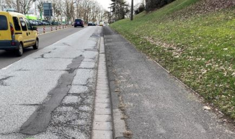 Die Pariser Straße Höhe Vogelweh, Blick Richtung Innenstadt. © Stadtbildpflege Kaiserslautern