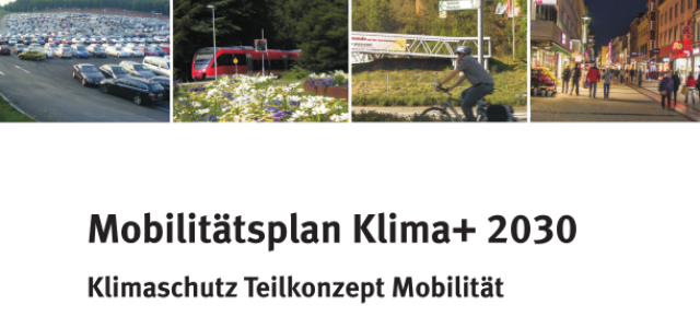 Ausschnitt des Deckblattes des Mobilitätsplan Klima+ 2023 (Klimaschutz Teilkonzept Mobilität)